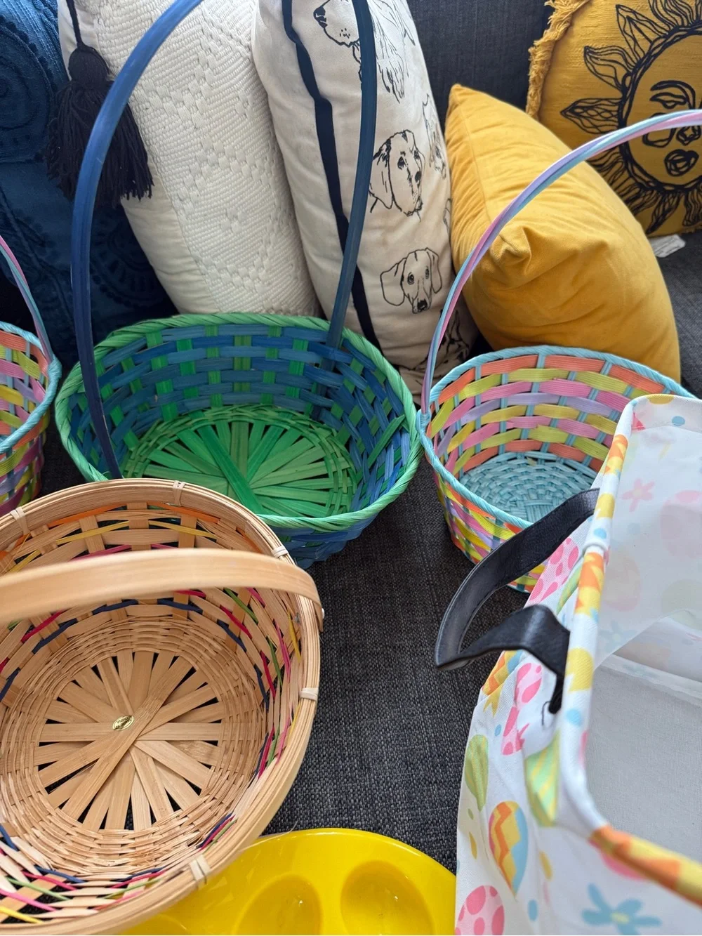 Easter Egg Hunt Basket Set with Pastel Multicolor Baskets Easter lot